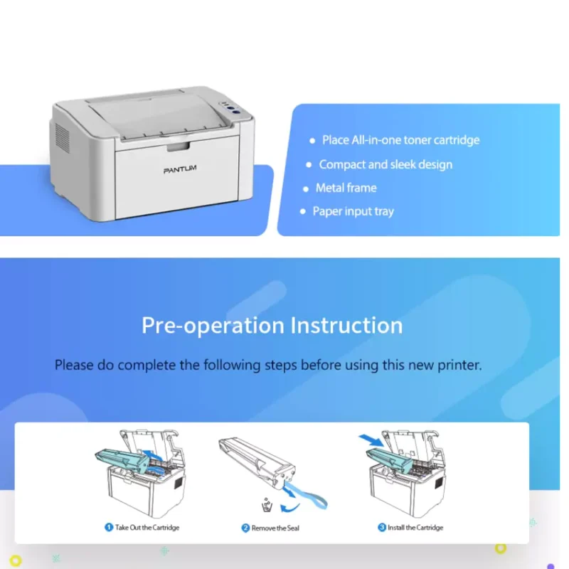 Pantum P2210 Single Function Monochrome Laser Printer - Image 3